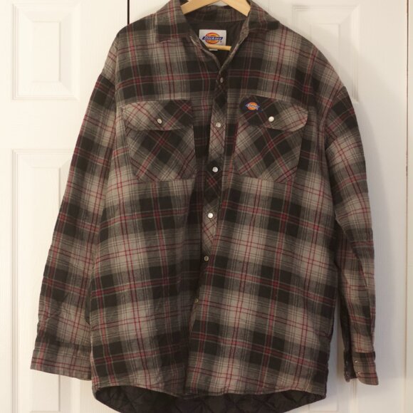 Dickie’s Men’s Vintage Flannel Bomber/Shirt Jacket - Picture 1 of 5
